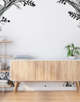 Papier peint fleuri - couronne sauvage noire