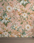 Papier peint fleuri - parterre de lys champêtres