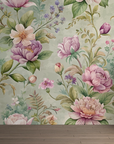 Papier peint fleuri - fraîcheur printanière pastel