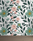 Papier peint fleuri - fleurs sauvages modernes