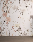 Papier peint fleuri - brins sauvages minimalistes