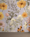 Papier peint fleuri - herbier sauvage vintage