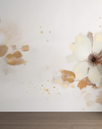 Papier peint fleuri - pivoines blanches aquarelle