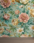 Papier peint fleuri - tapisserie anglaise rétro