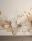 Papier peint fleuri - pivoines sépia aquarelle
