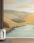 Papier peint campagne - rivière illustrée des vallons