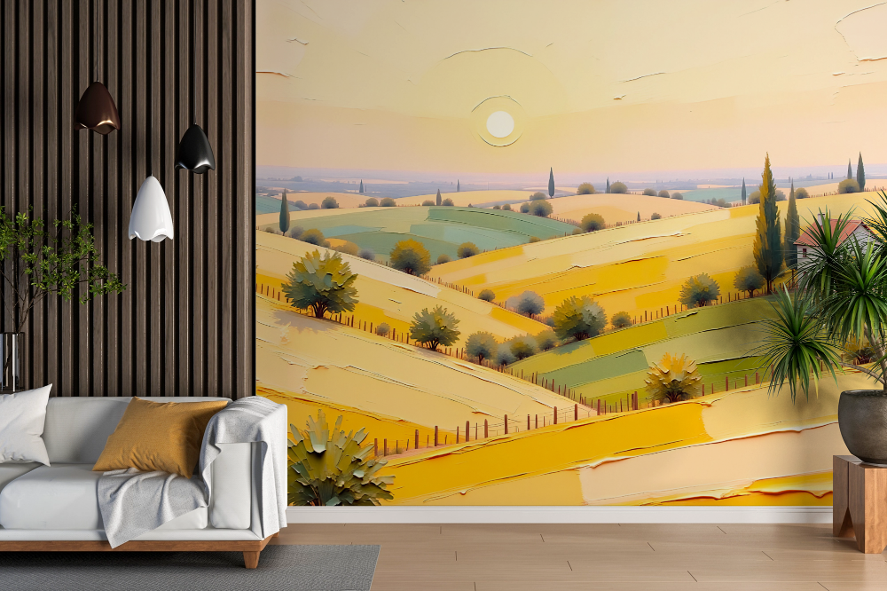 Papier peint campagne - panorama de toscane