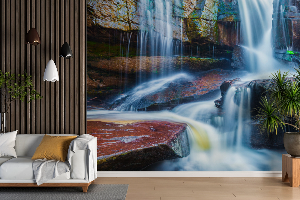 Papier peint cascades - ruisseau des gorges rocheuses