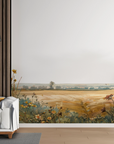 Papier peint fleuri - prairie sauvage sous le ciel