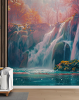 Papier peint cascades - chutes mystiques de la forêt rose