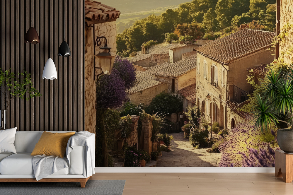 Papier peint campagne - village perché de provence