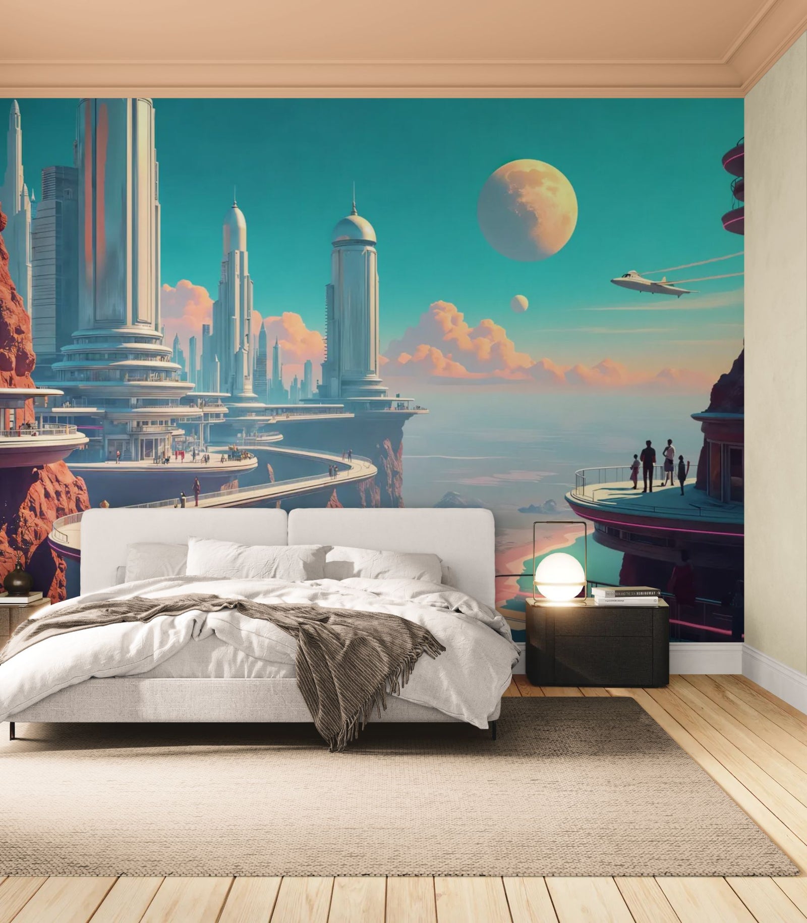 Papier Peint Paysage Futuriste - Cité Cosmos