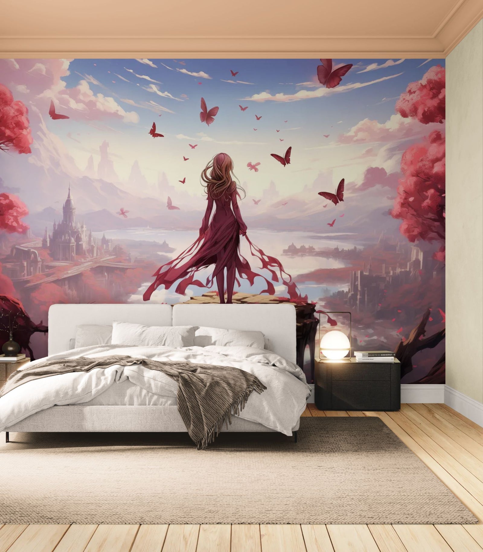 papier peint fantasy - envol des papillons