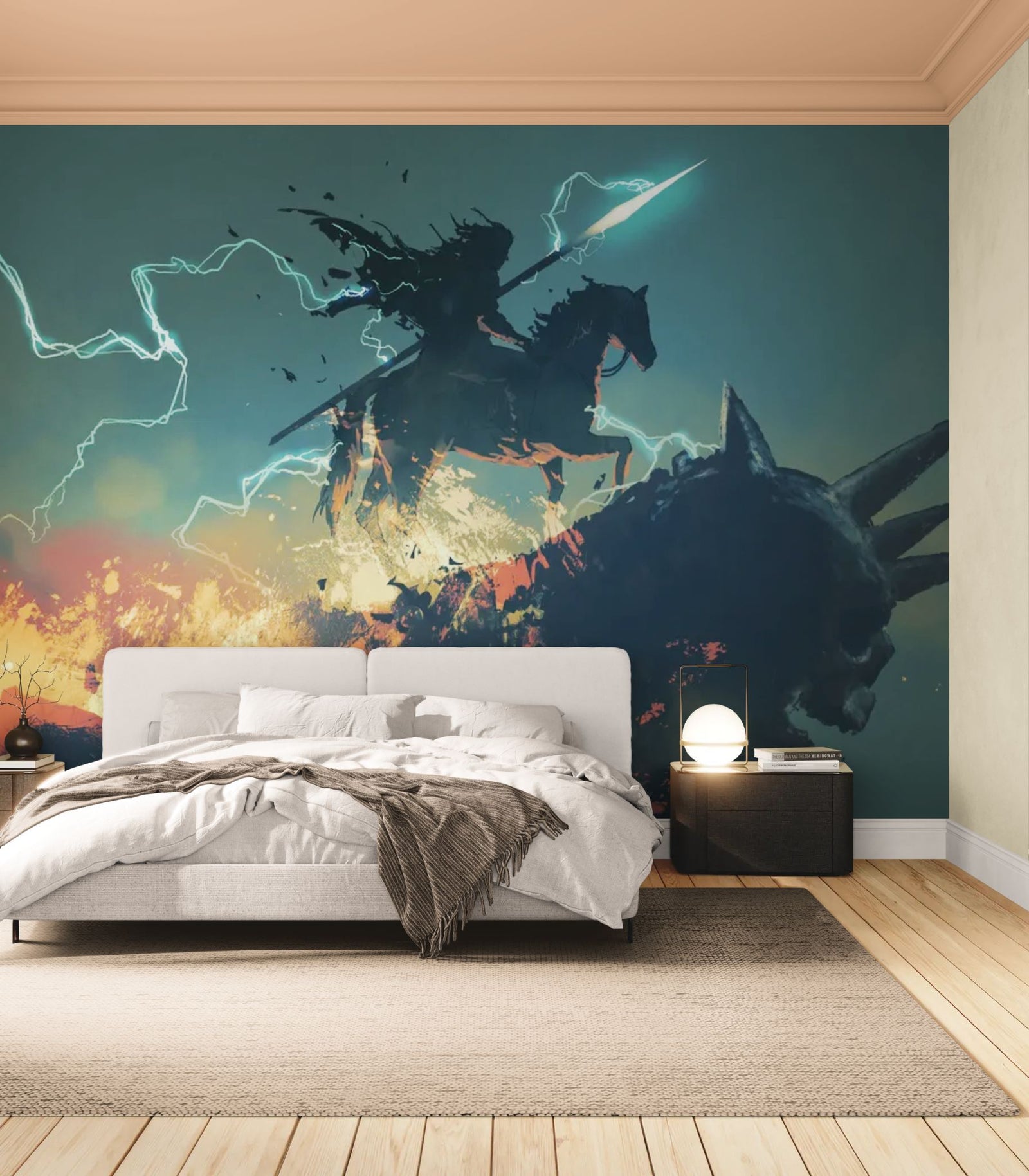 Papier Peint Dark Fantasy - Cavalier de l’Orage