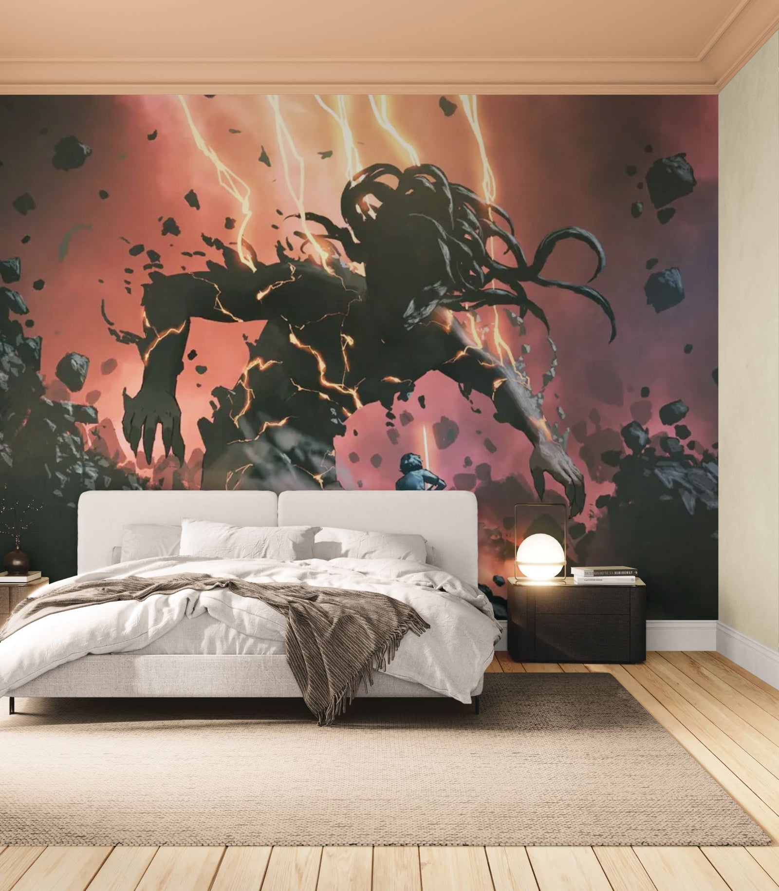 Papier Peint Dark Fantasy - Titan de Foudre