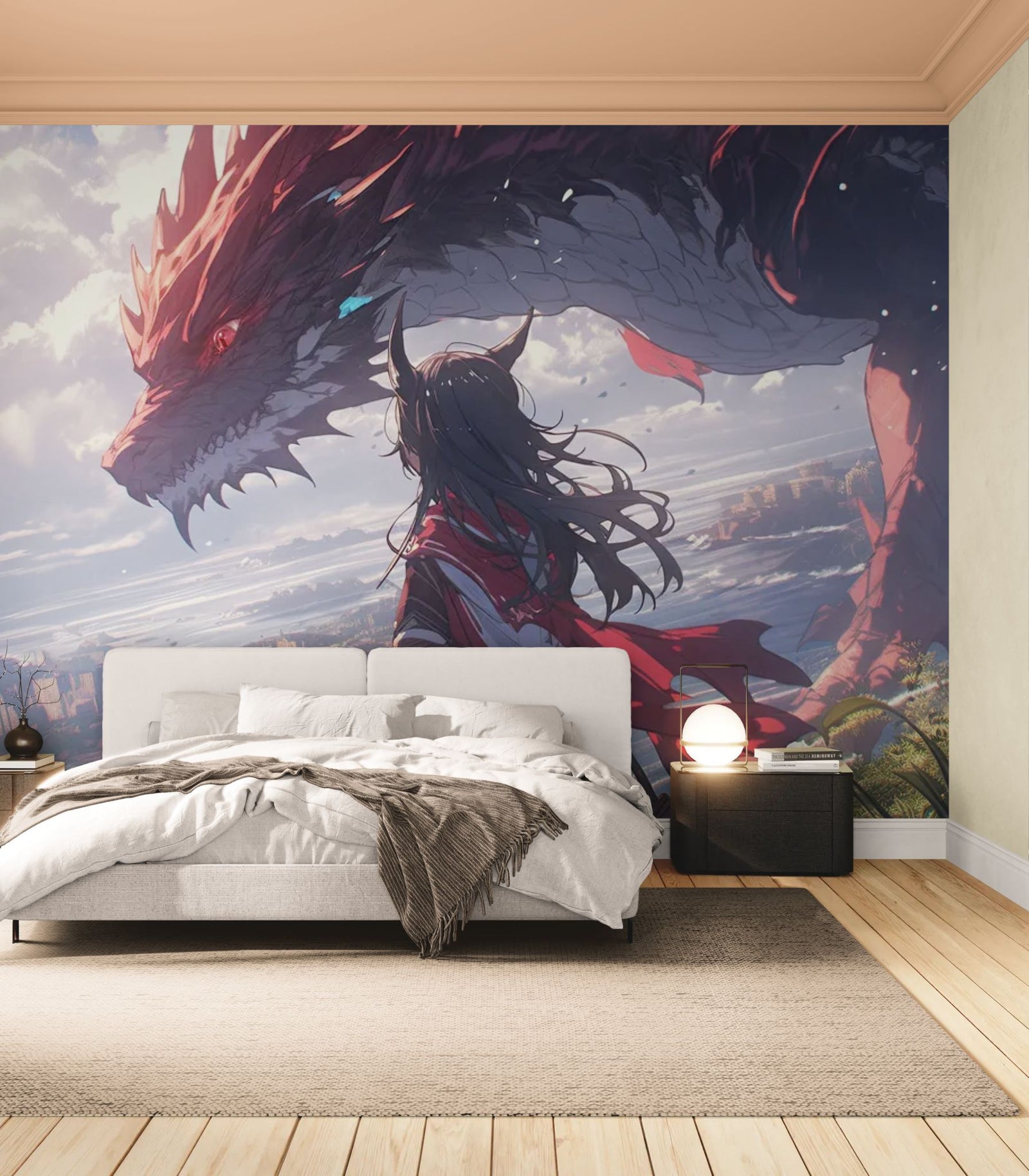 Papier Peint Anime Dragon - L’Appel du Ciel Rouge