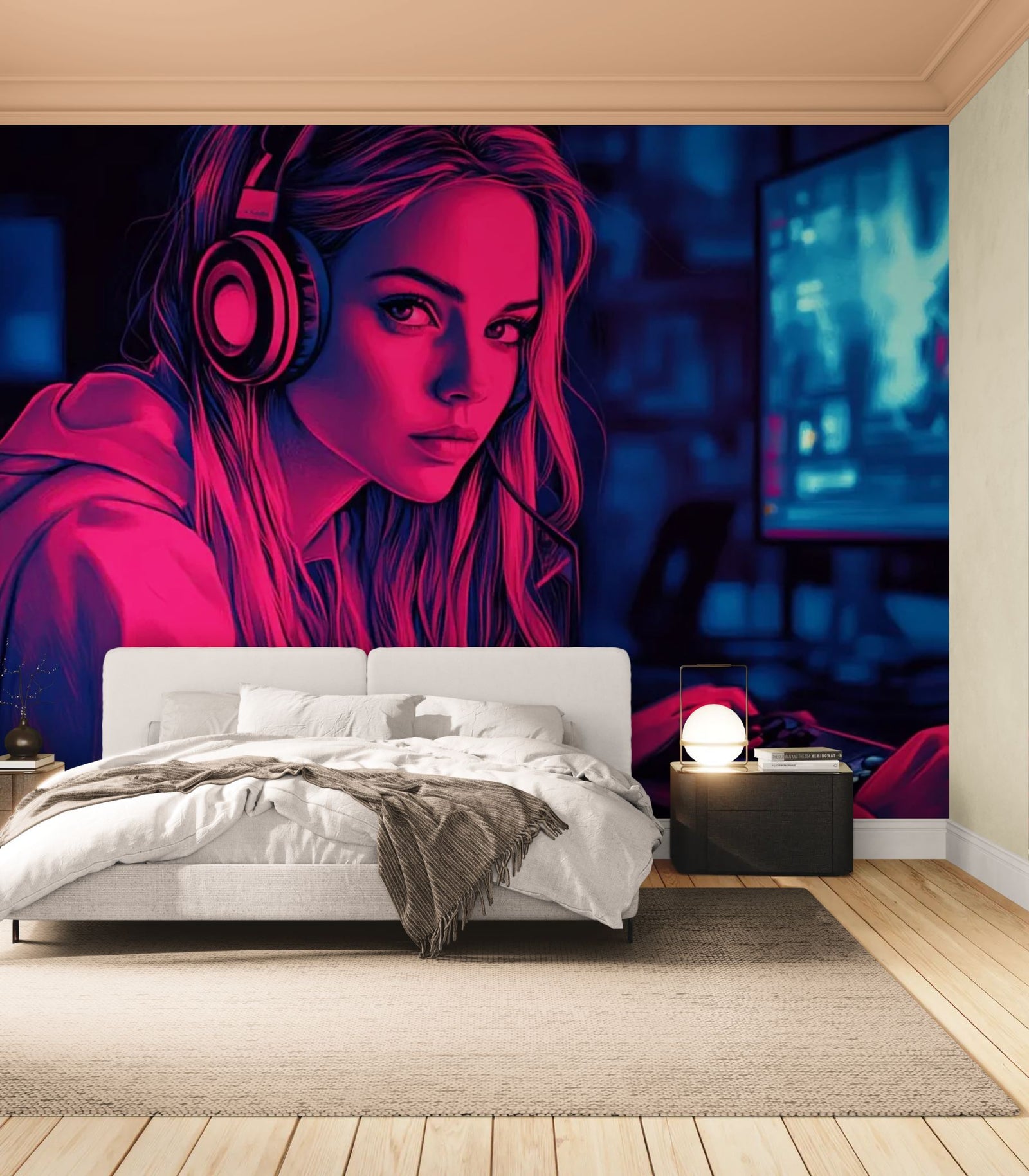 Papier Peint Gaming - Esport Girl Néon