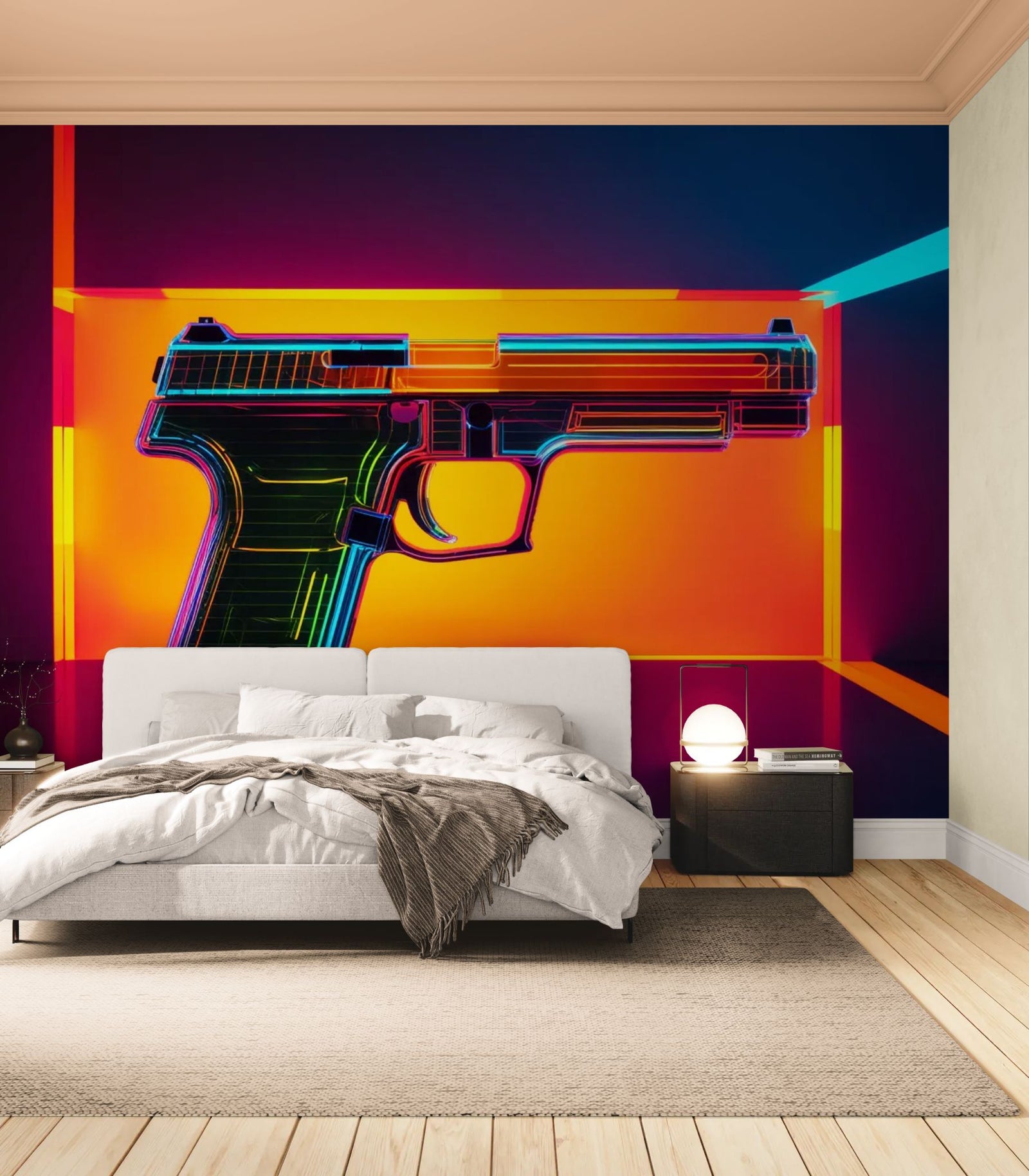 Papier Peint Néon - Pistolet