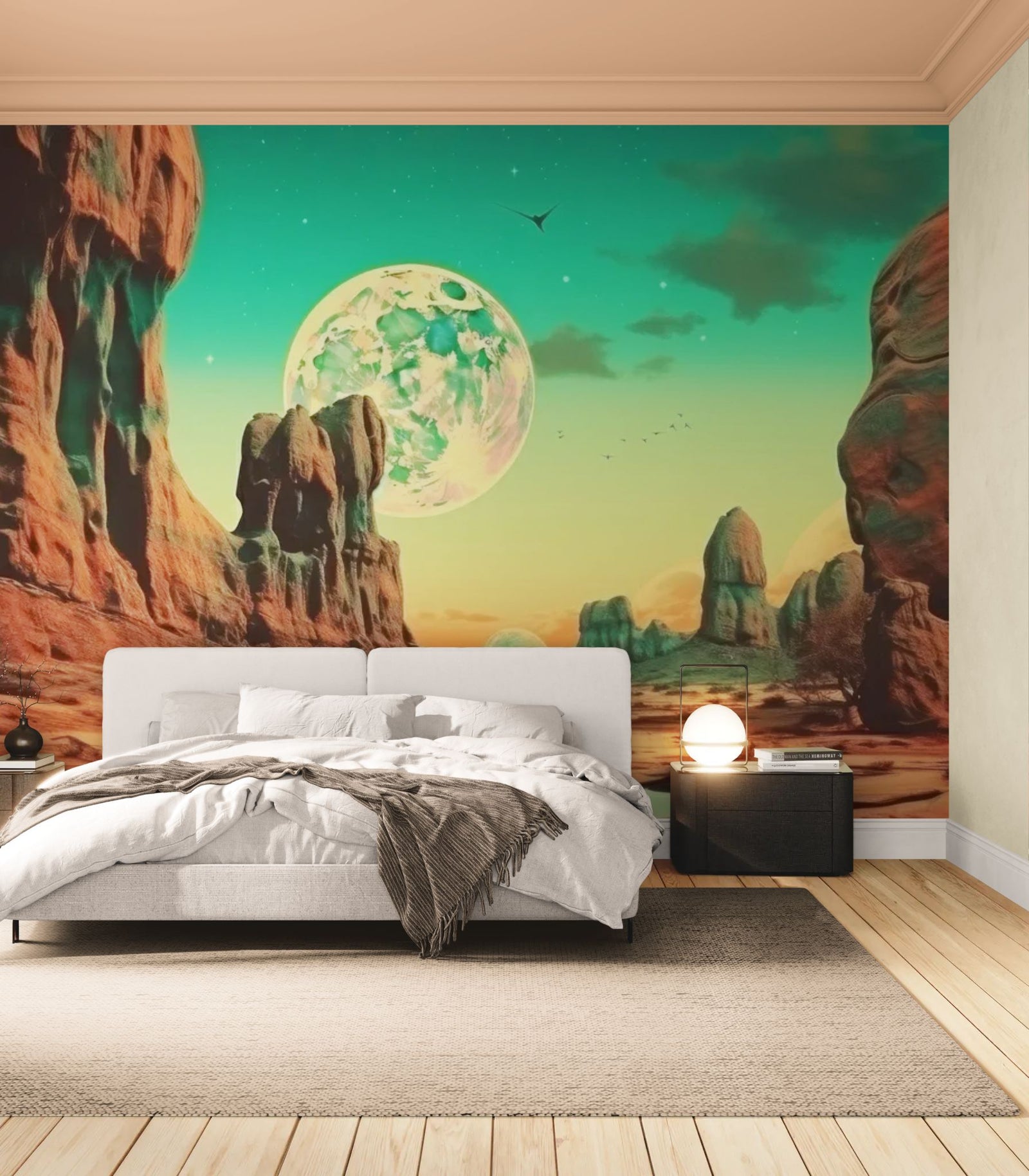 Papier Peint Sci-Fi - Déserts d’Émeraude sur Alpha-Vega