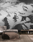 Black and white wallpaper – glaciers and snow-covered mountains