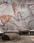 Abstract wallpaper – smoky marble with copper highlights