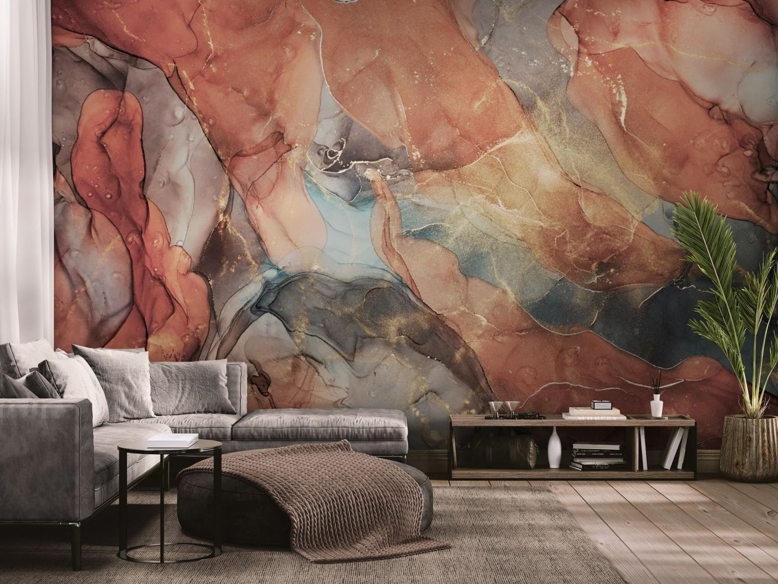 Abstract wallpaper – soft marble with natural pigments