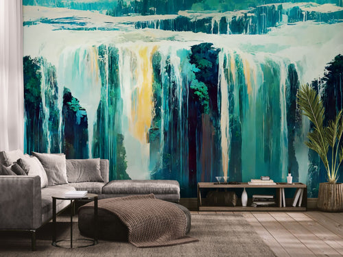Papier peint Artistique – cascade poétique peinture numérique