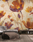 Floral wallpaper – watercolor background with mocha flowers