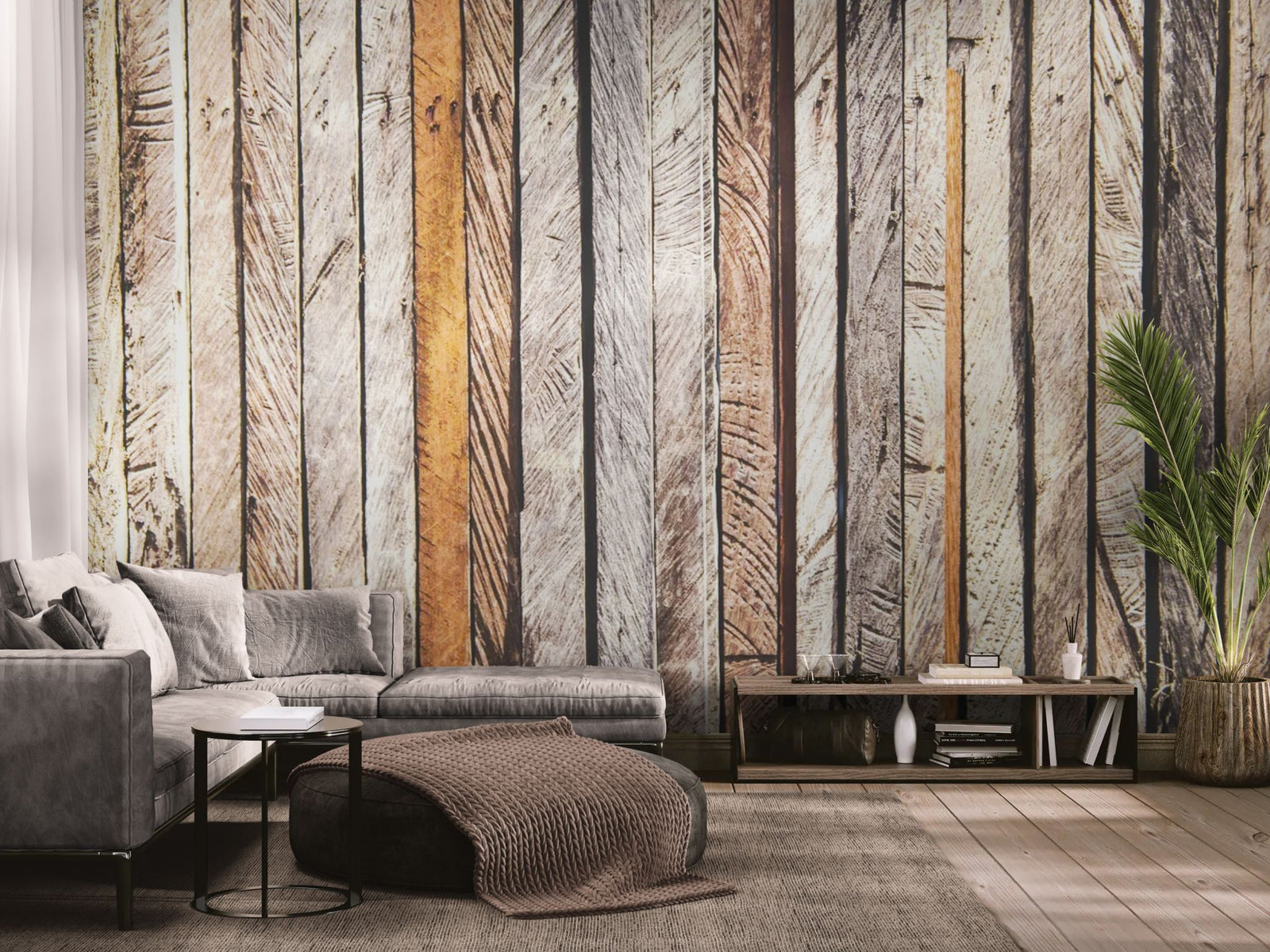Wallpaper Texture – Vertical, Patinated Wooden Planks