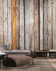 Wallpaper Texture – Vertical, Patinated Wooden Planks