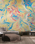 Abstract wallpaper – fluid marbling in vibrant tones