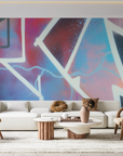 Papier peint graffiti - fresque abstraite multicolore