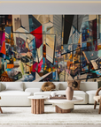 Papier peint pop art - mosaïque urbaine multicolore