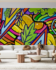 Papier peint graffiti - illustrations colorée