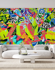 Papier peint graffiti - fresque de street art multicolore