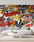 Graffiti-Tapete - Mehrfarbige Tag-Wand