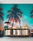 Papier Peint Ville - Skyline Miami Sunset