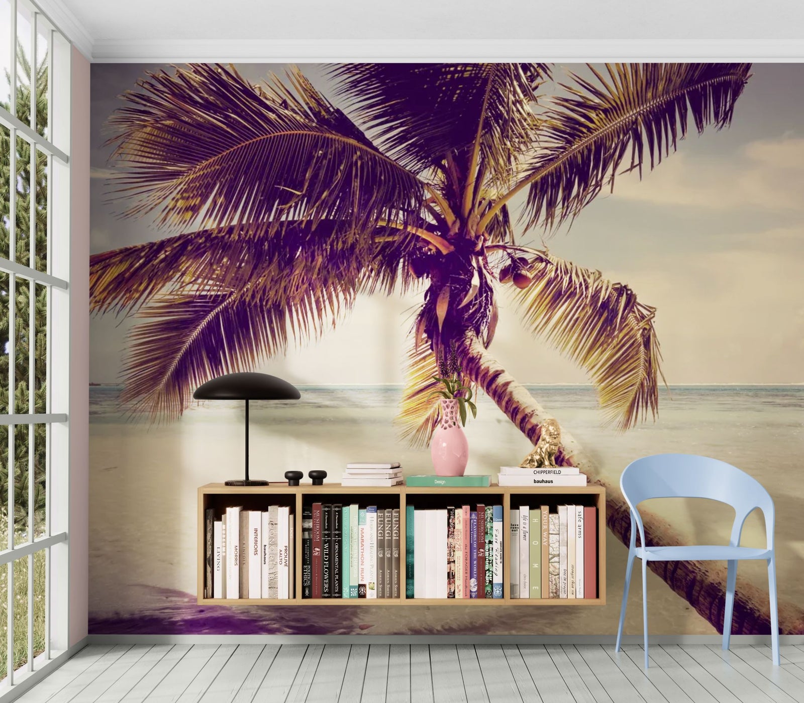 Papier Peint Plage - Palmier Solitaire