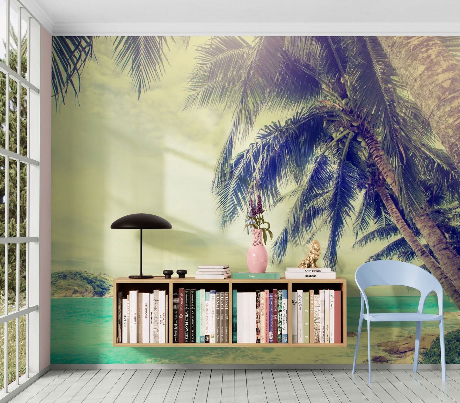 Papier Peint Île Tropicale - Palmiers & Océan Turquoise