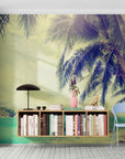 Papier Peint Île Tropicale - Palmiers & Océan Turquoise