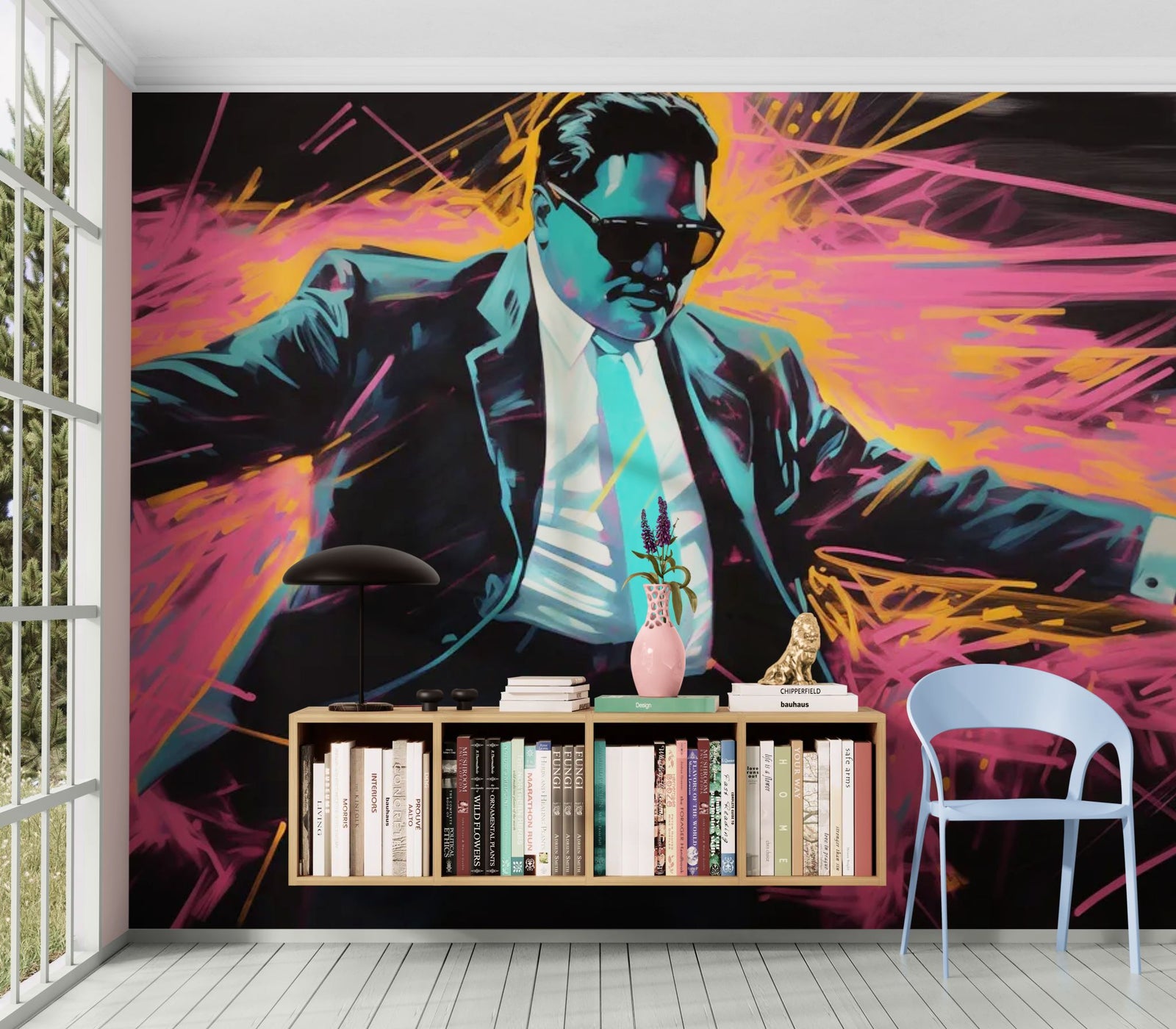 Papier Peint Pop Art - Businessman Style Néon