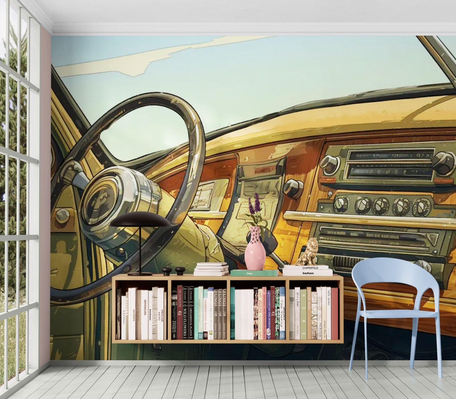 Papier Peint Vintage Voiture - Tableau de Bord Oldtimer