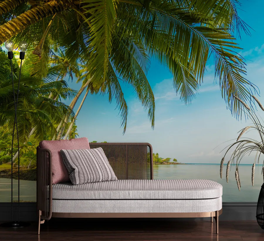 Tropical Wallpaper - Beach and Exotic Palm Trees