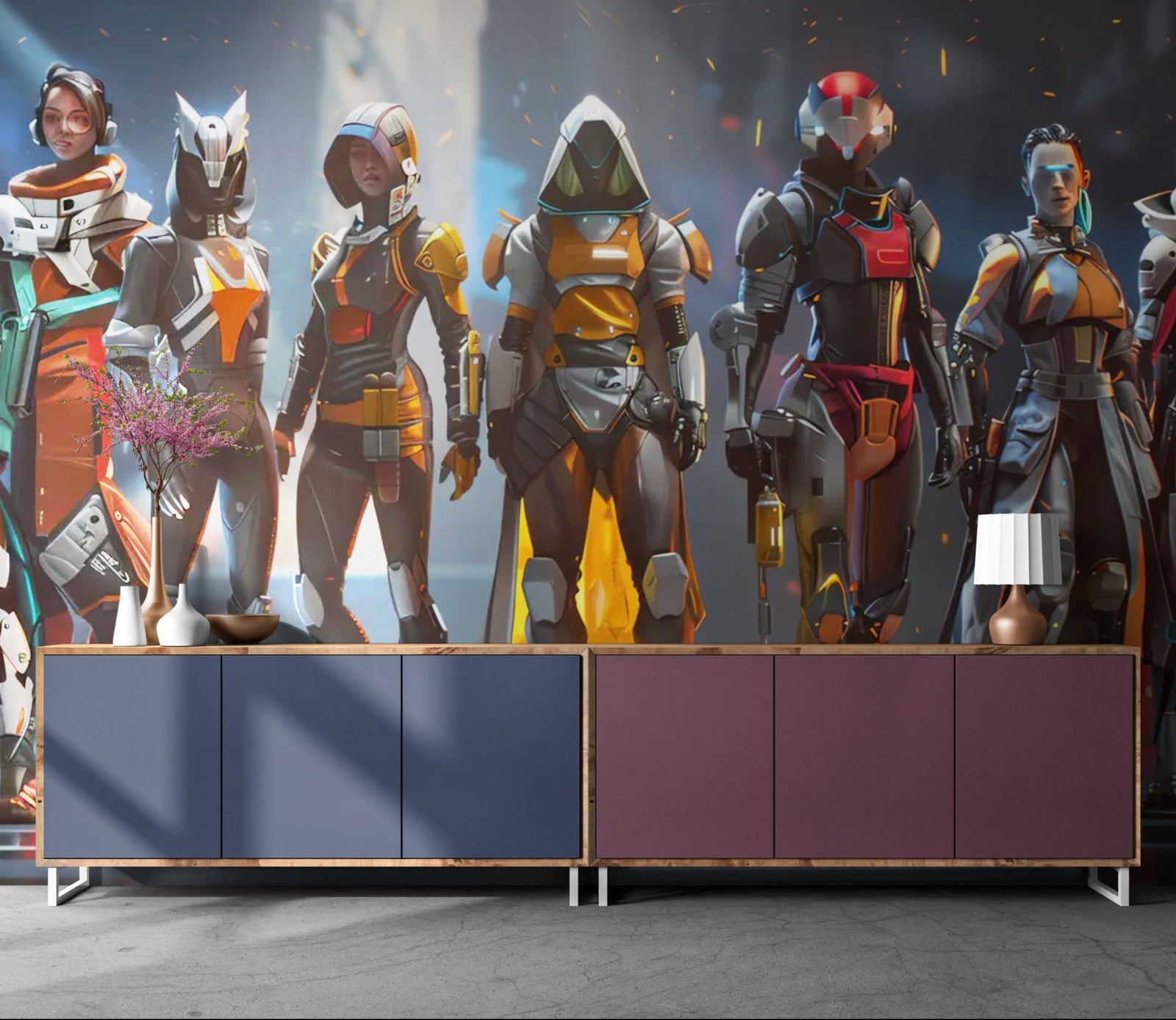 Papier Peint Futuriste - Escouade Cyber Élites