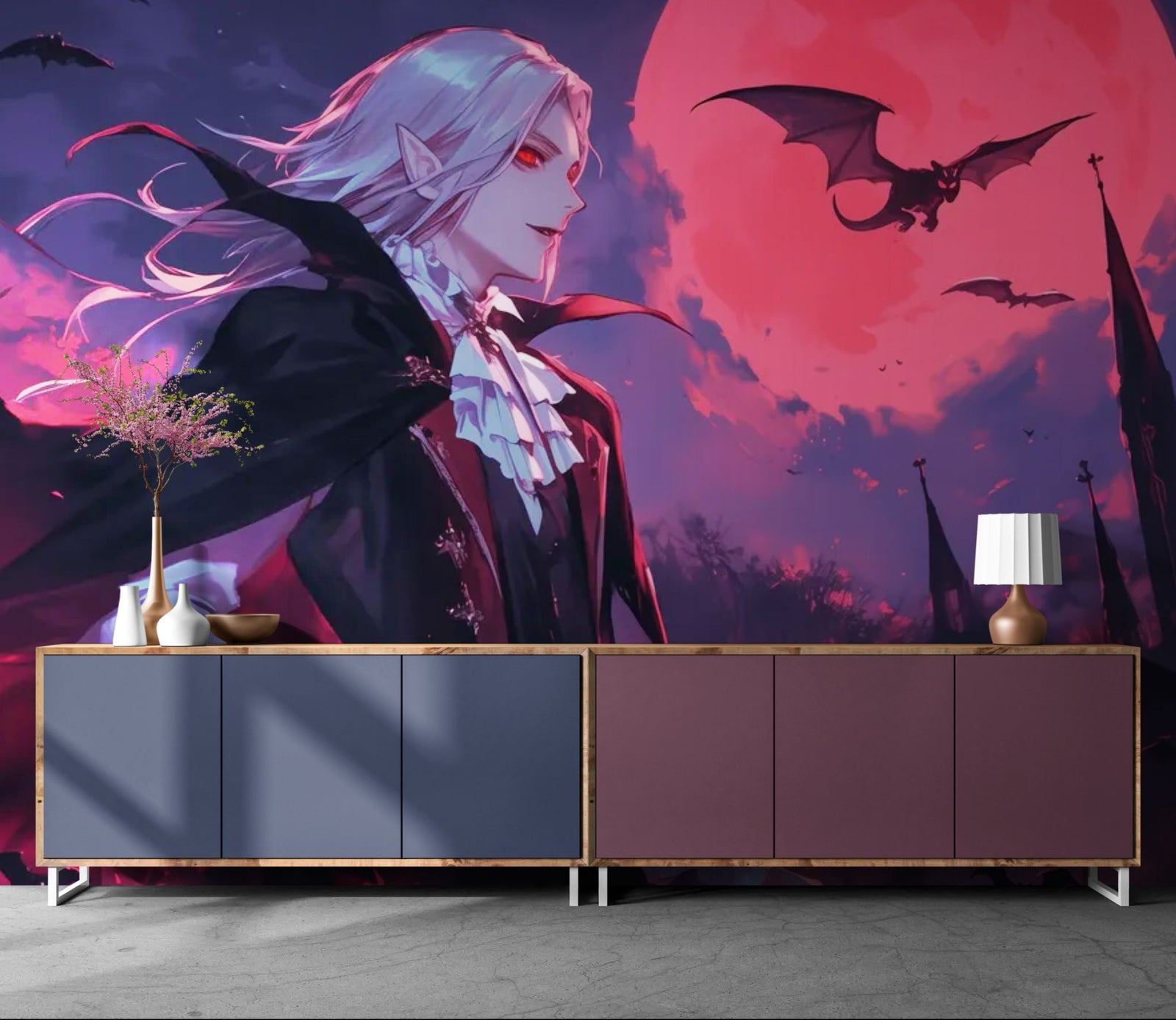 Papier Peint Anime - Vampire Lune Rouge
