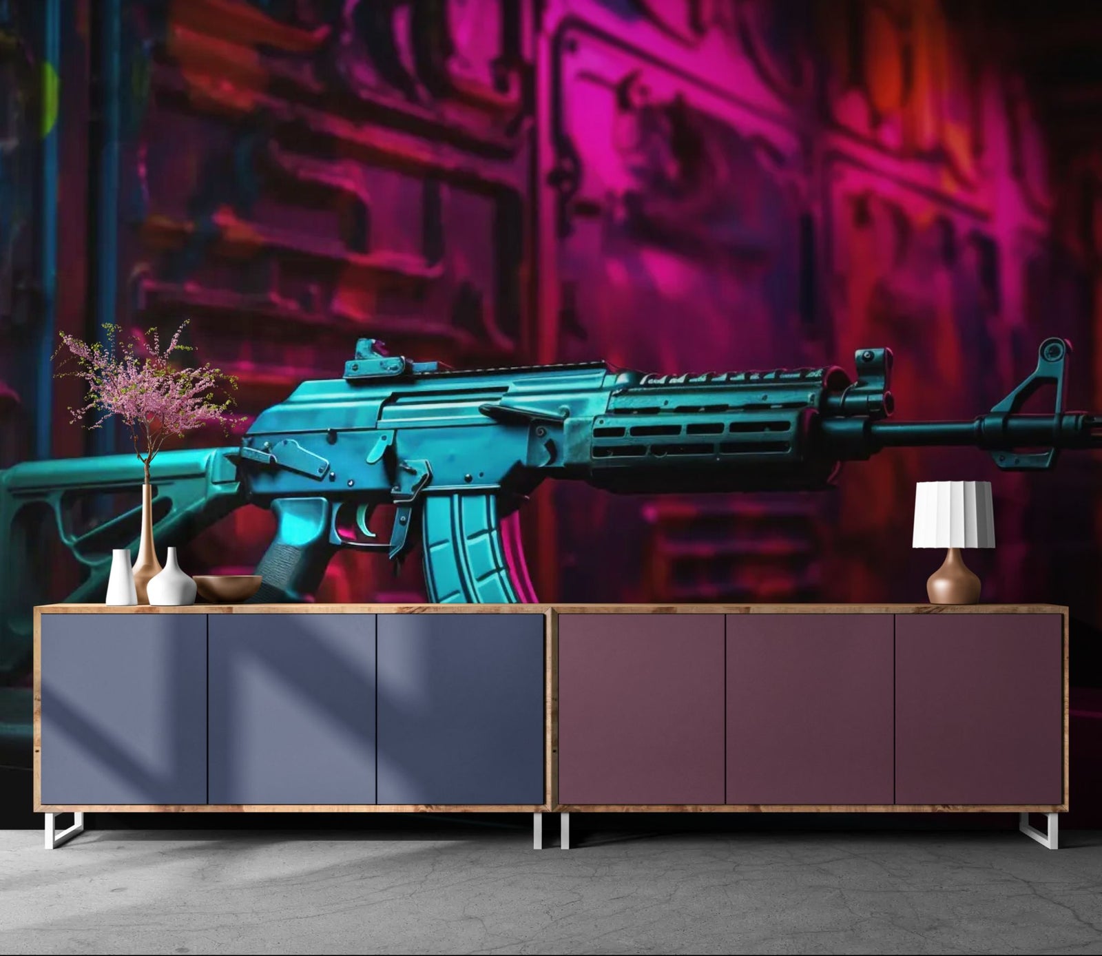 Papier Peint Néon - Fusil Cyberchrome