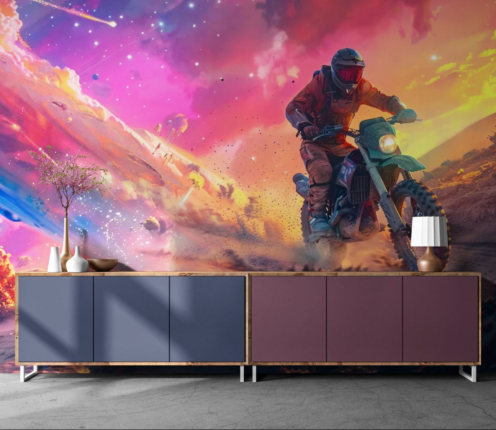 Papier Peint Espace - Tempête Cosmique Rider