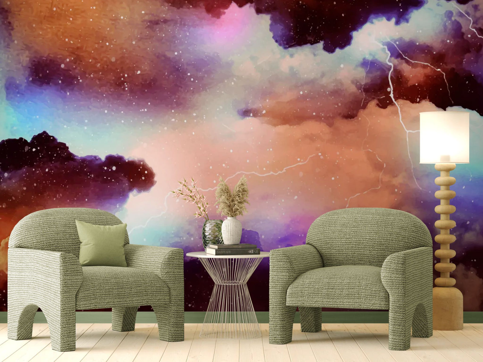 Papier peint cosmos – Ciel céleste orageux