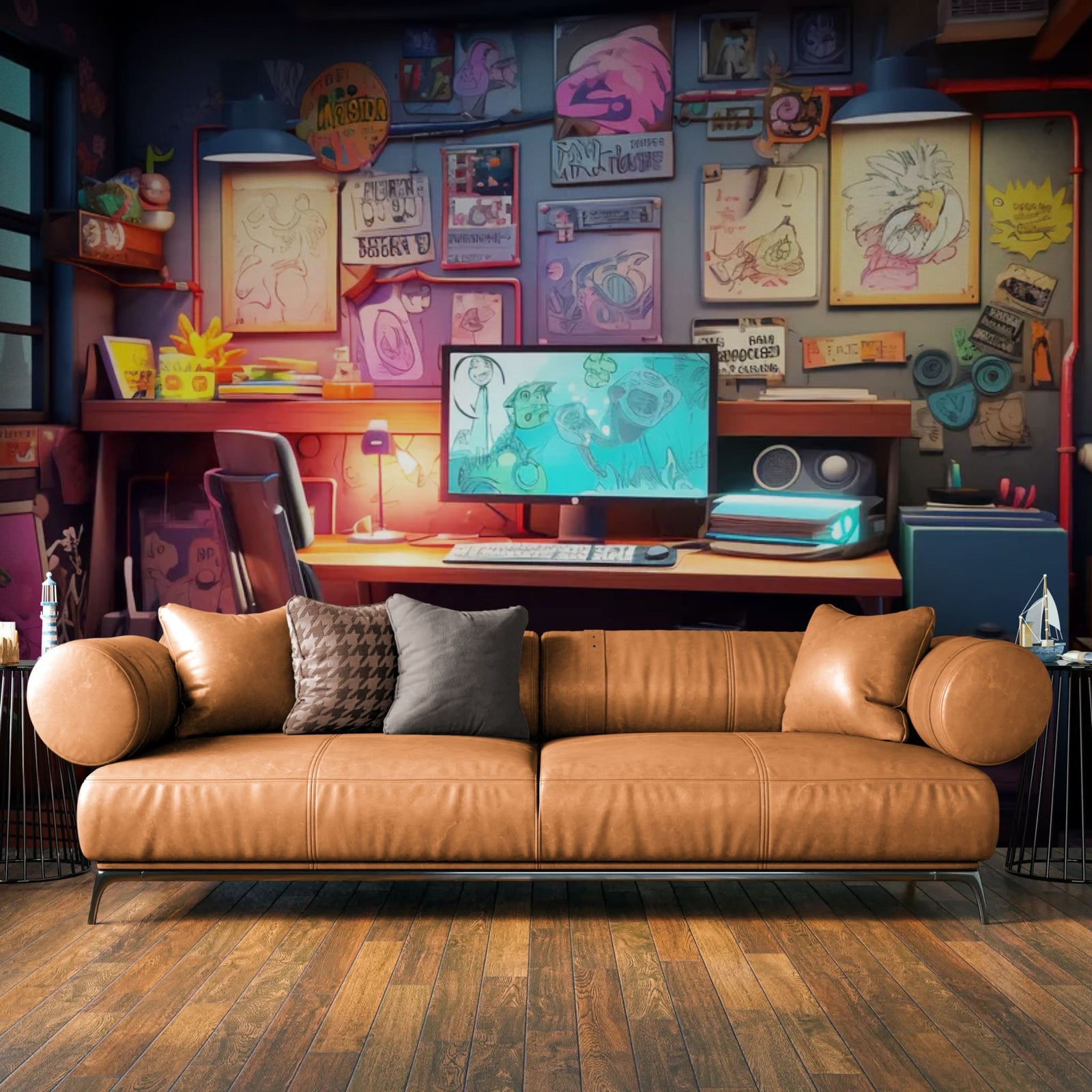 Papier Peint Artist Room - Atelier Créatif Graphique