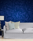 Art Deco Wallpaper - Midnight Blue Baroque Patterns